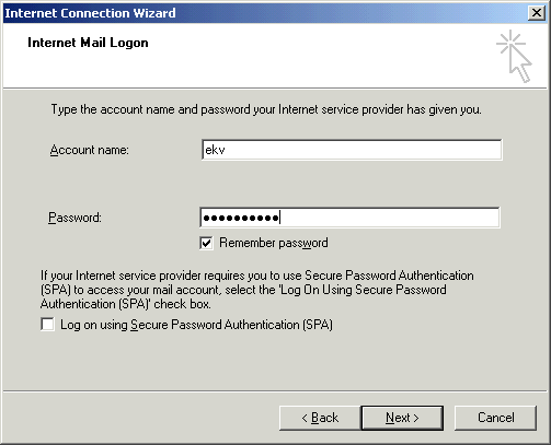 Internet Mail Logon